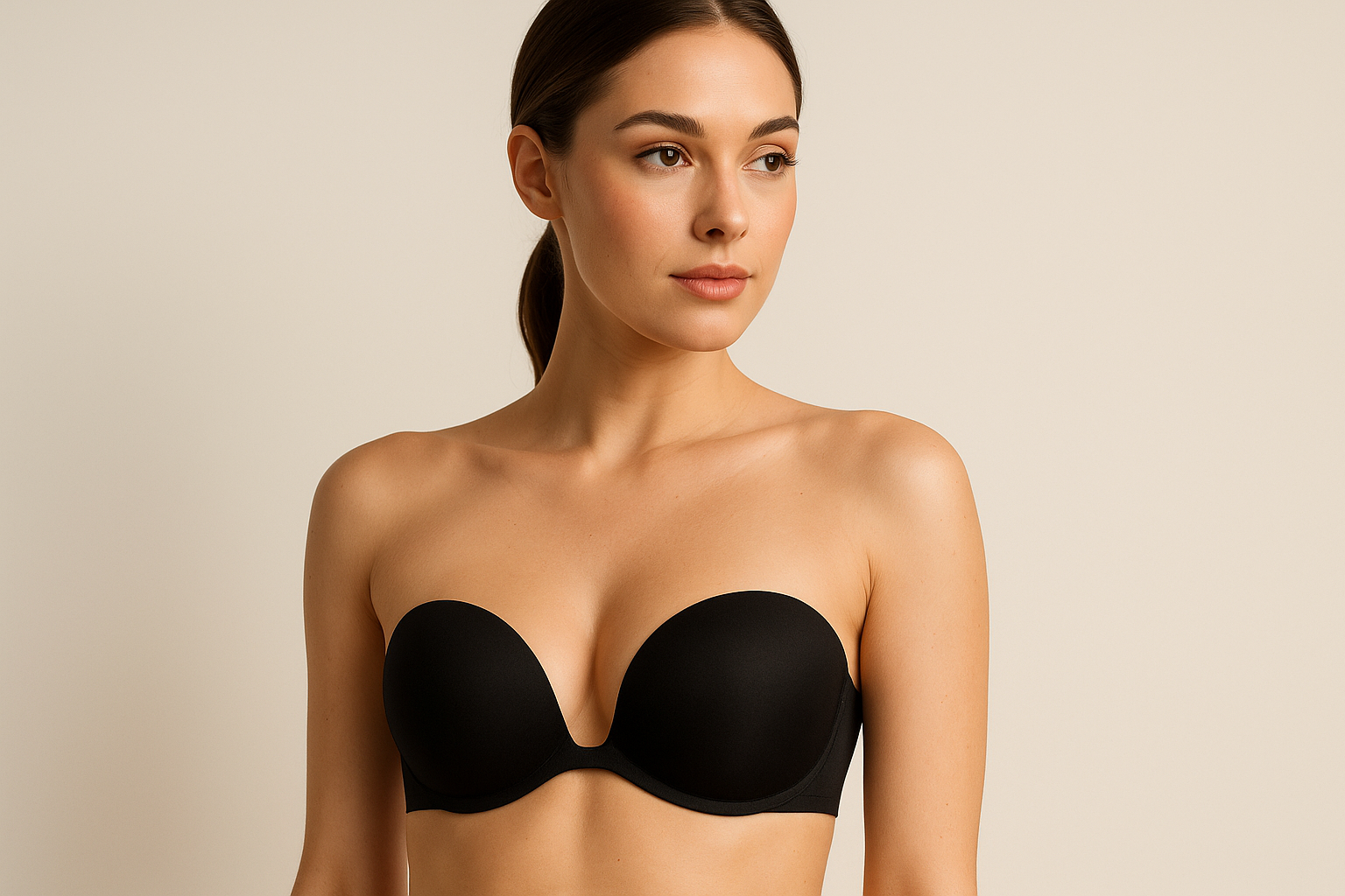 Biustonosz samonośny, trzymający biust