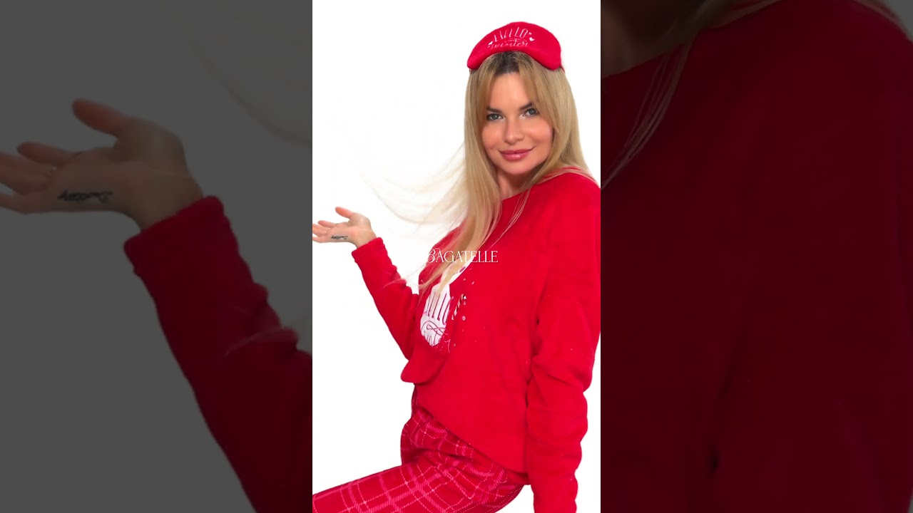 SORBETTO BAŁWANEK nocna piżama świąteczna czerwony