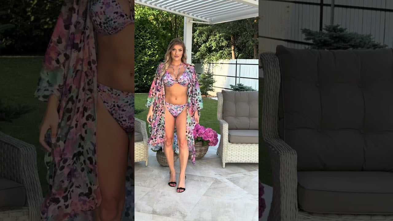 GABBIANO SARA D 99 A KOSTIUM KĄPIELOWY DWUCZĘŚCIOWY KOLOROWY +GABBIANO KIMONO D 99 A KOLOROWY shorts