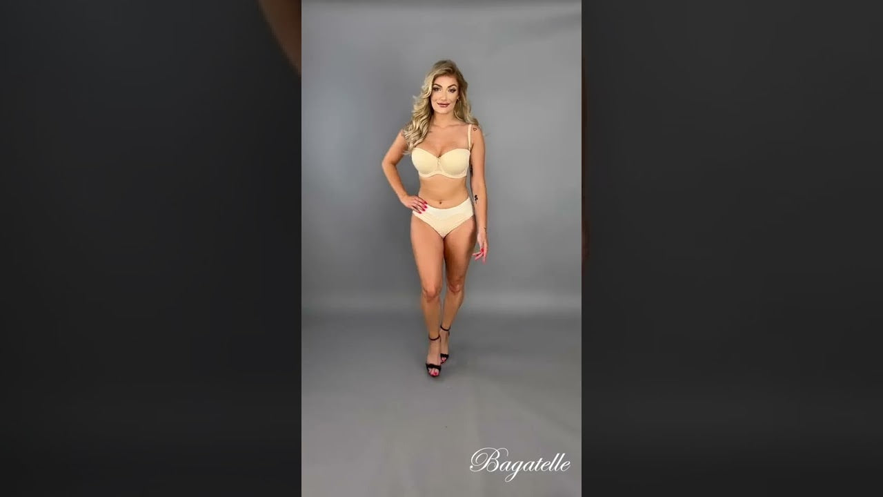 BIUSTONOSZ KAROLINA BARDOTKA BEŻOWY