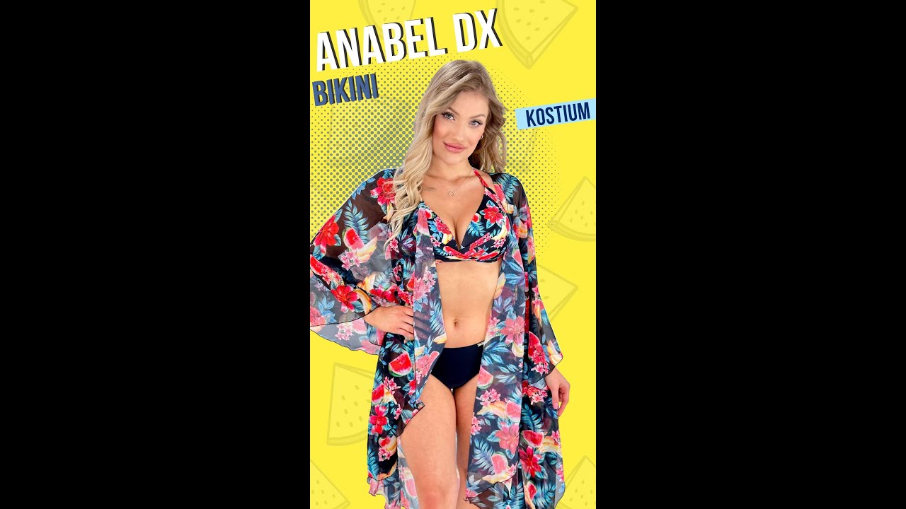 GABBIANO ANABEL DX 01 89 A KOSTIUM KĄPIELOWY DWUCZĘŚCIOWY KOLOROWY + GABBIANO KIMONO D 89 A FASHION