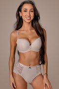 Nipplex Pia Majtki Figi, figi wysokiego stanu, eleganckie białe z koronką